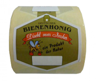 100 Selbstklebende Honigetiketten 500g – Rot/gold Für Imker, Glas & Gläser