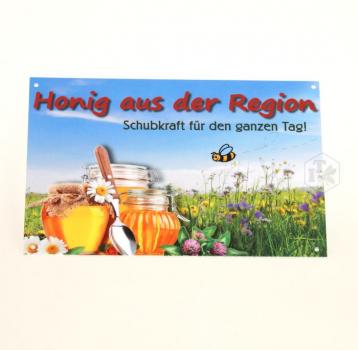 Werbeschild "Honig aus der Region"