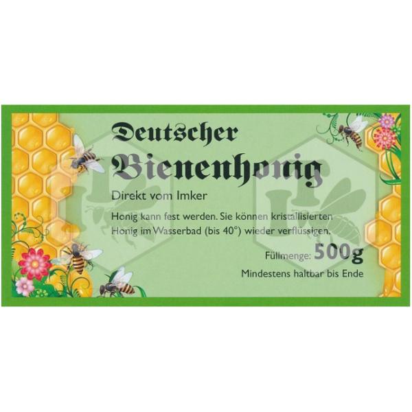 Honigglas-Etikett für 500 g grün