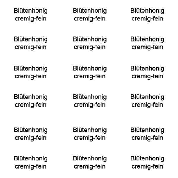 Sortenetikett Blütenhonig cremig